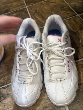 K-Swiss White Sneakers with Pink Details